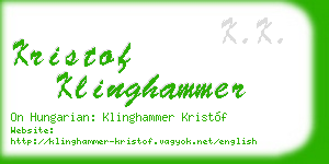 kristof klinghammer business card