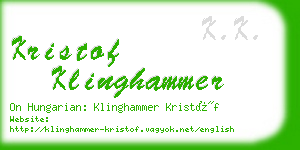 kristof klinghammer business card